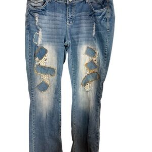 Ariya Light Blue Distressed Boot Cut Jeans